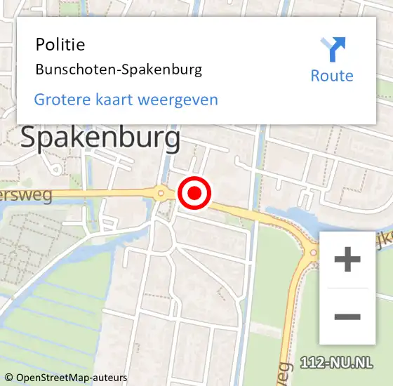 Locatie op kaart van de 112 melding: Politie Bunschoten op 13 november 2021 18:20