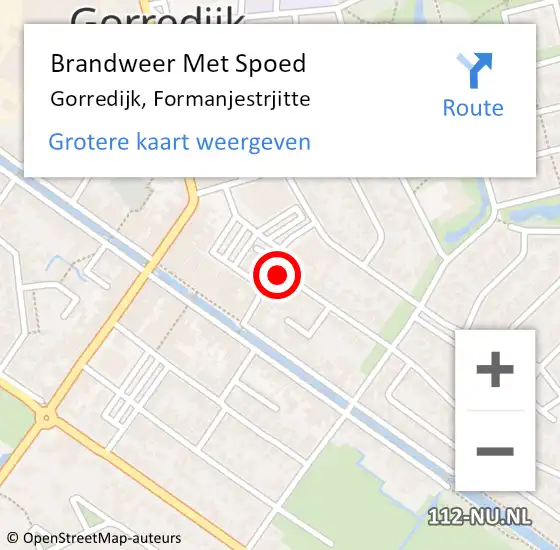Locatie op kaart van de 112 melding: Brandweer Met Spoed Naar Gorredijk, Formanjestrjitte op 14 november 2021 01:17