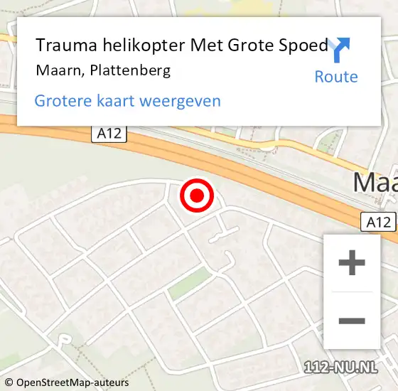 Locatie op kaart van de 112 melding: Trauma helikopter Met Grote Spoed Naar Maarn, Plattenberg op 15 november 2021 03:31