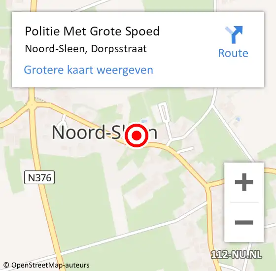Locatie op kaart van de 112 melding: Politie Met Grote Spoed Naar Noord-Sleen, Dorpsstraat op 15 november 2021 11:29
