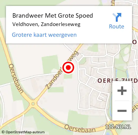 Locatie op kaart van de 112 melding: Brandweer Met Grote Spoed Naar Veldhoven, Zandoerleseweg op 15 november 2021 12:18