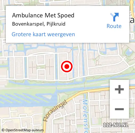 Locatie op kaart van de 112 melding: Ambulance Met Spoed Naar Bovenkarspel, Pijlkruid op 16 november 2021 05:31