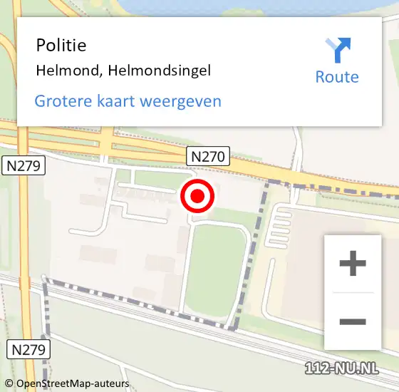 Locatie op kaart van de 112 melding: Politie Helmond, Helmondsingel op 16 november 2021 18:42