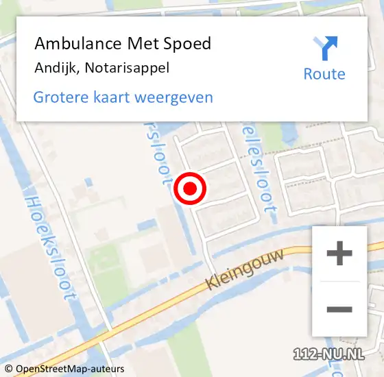 Locatie op kaart van de 112 melding: Ambulance Met Spoed Naar Andijk, Notarisappel op 17 november 2021 08:12