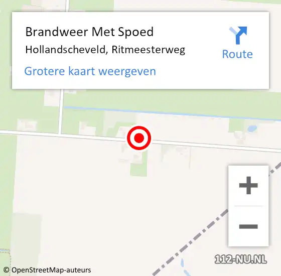 Locatie op kaart van de 112 melding: Brandweer Met Spoed Naar Hollandscheveld, Ritmeesterweg op 17 november 2021 12:25
