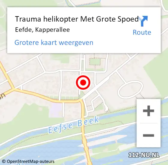 Locatie op kaart van de 112 melding: Trauma helikopter Met Grote Spoed Naar Eefde, Kapperallee op 17 november 2021 16:20