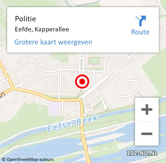 Locatie op kaart van de 112 melding: Politie Eefde, Kapperallee op 17 november 2021 16:21