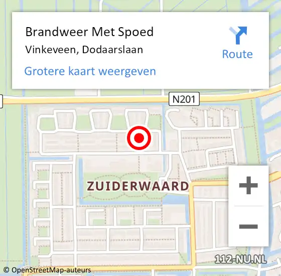 Locatie op kaart van de 112 melding: Brandweer Met Spoed Naar Vinkeveen, Dodaarslaan op 17 november 2021 19:44