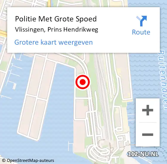 Locatie op kaart van de 112 melding: Politie Met Grote Spoed Naar Vlissingen, Prins Hendrikweg op 18 november 2021 07:09