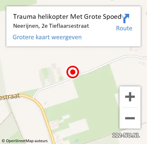 Locatie op kaart van de 112 melding: Trauma helikopter Met Grote Spoed Naar Neerijnen, 2e Tieflaarsestraat op 18 november 2021 10:10
