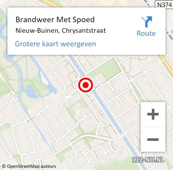 Locatie op kaart van de 112 melding: Brandweer Met Spoed Naar Nieuw-Buinen, Chrysantstraat op 18 november 2021 12:23