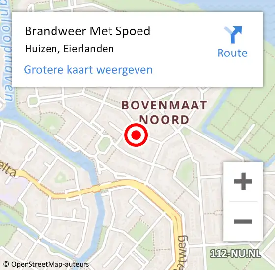 Locatie op kaart van de 112 melding: Brandweer Met Spoed Naar Huizen, Eierlanden op 18 november 2021 13:12