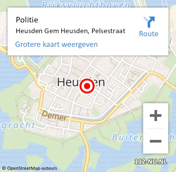 Locatie op kaart van de 112 melding: Politie Heusden Gem Heusden, Pelsestraat op 29 juni 2014 20:55