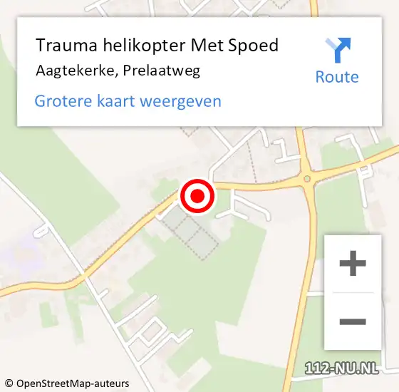 Locatie op kaart van de 112 melding: Trauma helikopter Met Spoed Naar Aagtekerke, Prelaatweg op 19 november 2021 06:29