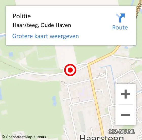 Locatie op kaart van de 112 melding: Politie Haarsteeg, Oude Haven op 19 november 2021 08:57