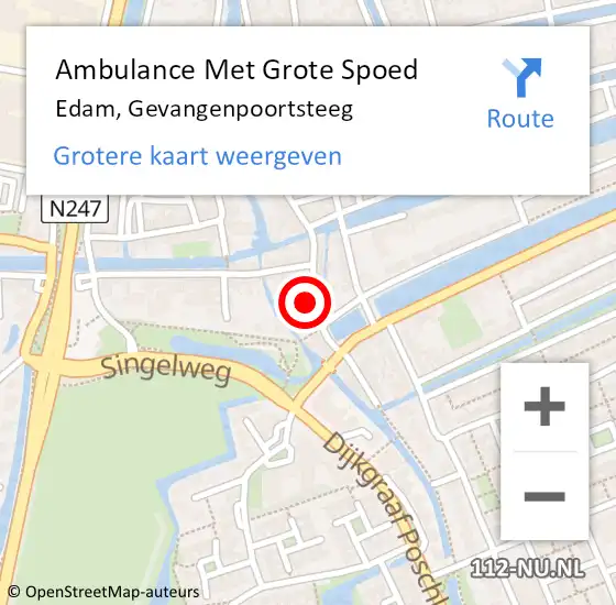 Locatie op kaart van de 112 melding: Ambulance Met Grote Spoed Naar Edam, Gevangenpoortsteeg op 19 november 2021 13:15