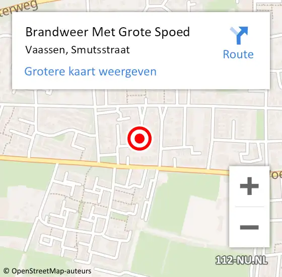 Locatie op kaart van de 112 melding: Brandweer Met Grote Spoed Naar Vaassen, Smutsstraat op 19 november 2021 16:21