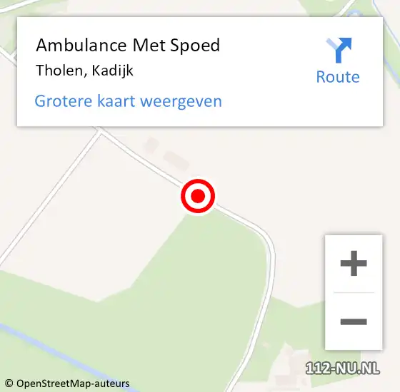 Locatie op kaart van de 112 melding: Ambulance Met Spoed Naar Tholen, Kadijk op 29 juni 2014 22:44