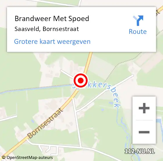 Locatie op kaart van de 112 melding: Brandweer Met Spoed Naar Saasveld, Bornsestraat op 19 november 2021 20:22