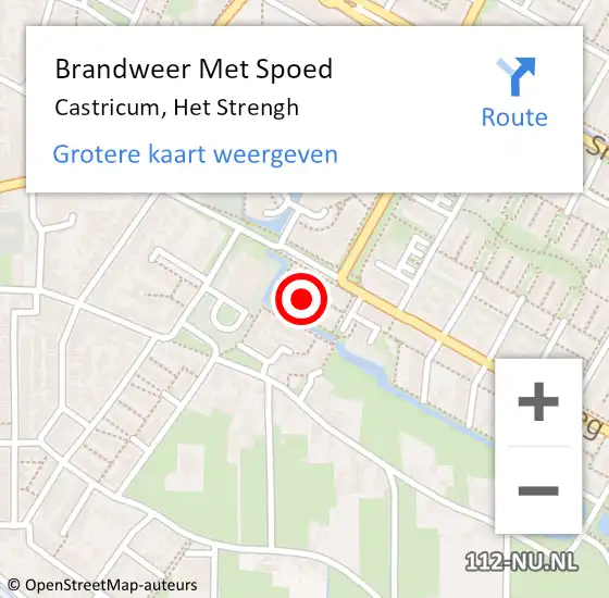 Locatie op kaart van de 112 melding: Brandweer Met Spoed Naar Castricum, Het Strengh op 19 november 2021 20:29