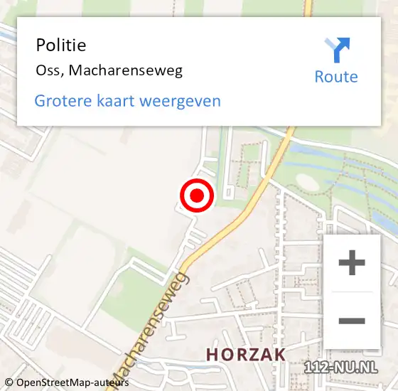 Locatie op kaart van de 112 melding: Politie Oss, Macharenseweg op 19 november 2021 21:23