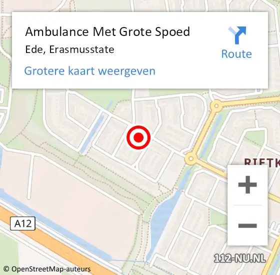 Locatie op kaart van de 112 melding: Ambulance Met Grote Spoed Naar Ede, Erasmusstate op 19 november 2021 22:59