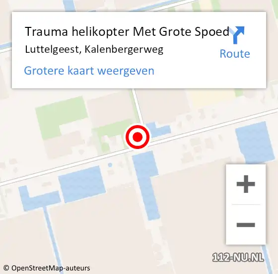 Locatie op kaart van de 112 melding: Trauma helikopter Met Grote Spoed Naar Luttelgeest, Kalenbergerweg op 20 november 2021 10:26