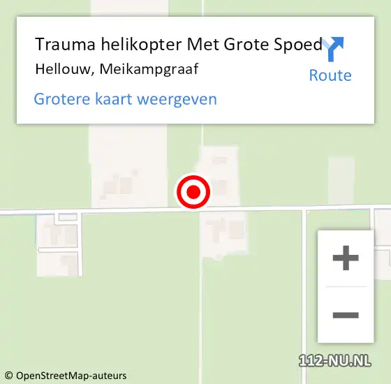 Locatie op kaart van de 112 melding: Trauma helikopter Met Grote Spoed Naar Hellouw, Meikampgraaf op 20 november 2021 20:29