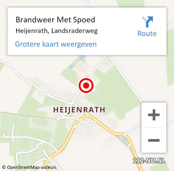 Locatie op kaart van de 112 melding: Brandweer Met Spoed Naar Heijenrath, Landsraderweg op 21 november 2021 07:09