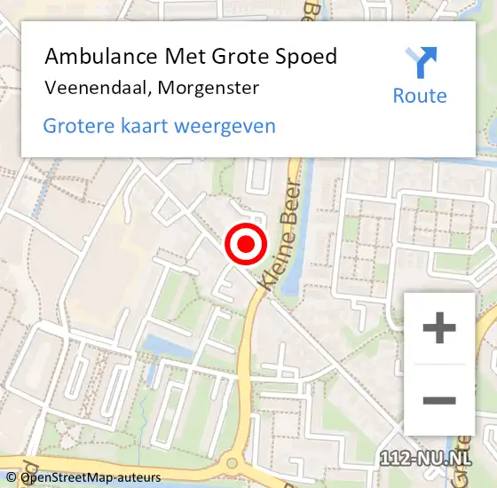 Locatie op kaart van de 112 melding: Ambulance Met Grote Spoed Naar Veenendaal, Morgenster op 21 november 2021 13:02
