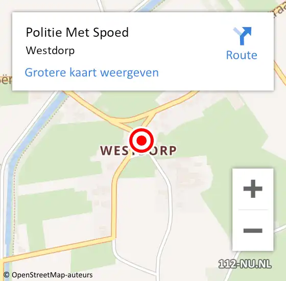 Locatie op kaart van de 112 melding: Politie Met Spoed Naar Westdorp op 21 november 2021 13:44