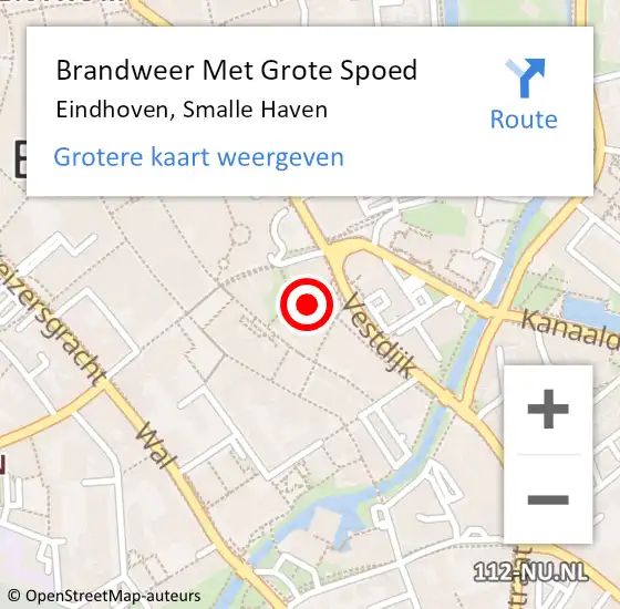 Locatie op kaart van de 112 melding: Brandweer Met Grote Spoed Naar Eindhoven, Smalle Haven op 21 november 2021 15:24
