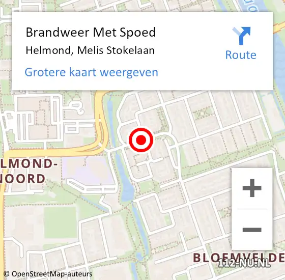 Locatie op kaart van de 112 melding: Brandweer Met Spoed Naar Helmond, Melis Stokelaan op 21 november 2021 16:03