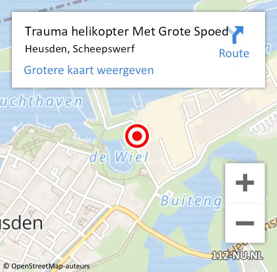 Locatie op kaart van de 112 melding: Trauma helikopter Met Grote Spoed Naar Heusden, Scheepswerf op 21 november 2021 16:16