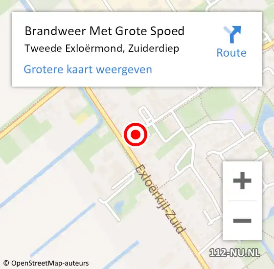 Locatie op kaart van de 112 melding: Brandweer Met Grote Spoed Naar Tweede Exloërmond, Zuiderdiep op 22 november 2021 12:52