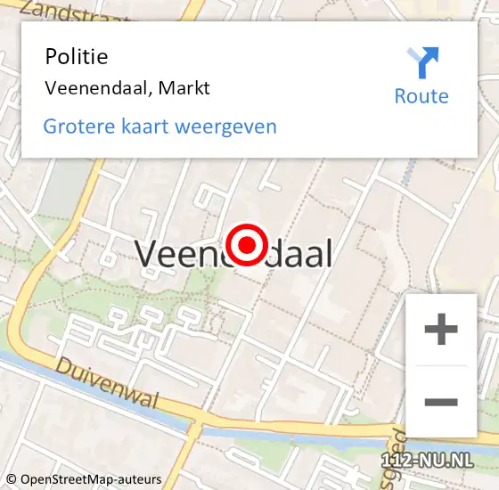 Locatie op kaart van de 112 melding: Politie Veenendaal, Markt op 22 november 2021 15:24