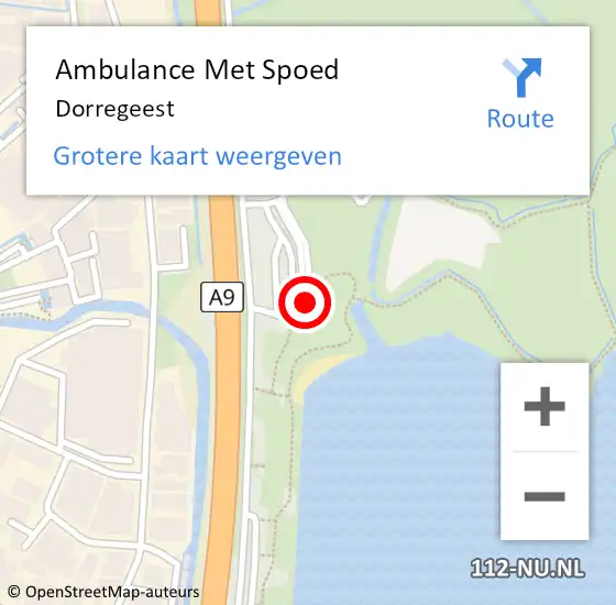 Locatie op kaart van de 112 melding: Ambulance Met Spoed Naar Dorregeest op 22 november 2021 17:09