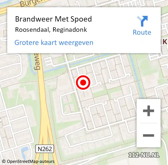Locatie op kaart van de 112 melding: Brandweer Met Spoed Naar Roosendaal, Reginadonk op 22 november 2021 20:35