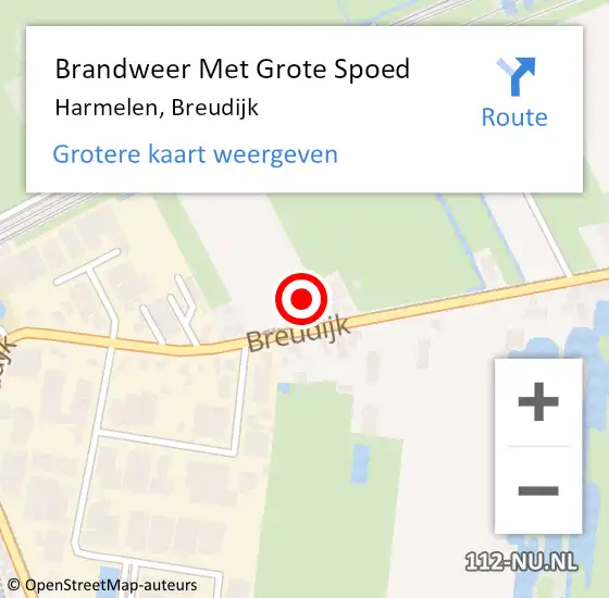 Locatie op kaart van de 112 melding: Brandweer Met Grote Spoed Naar Harmelen, Breudijk op 23 november 2021 05:03