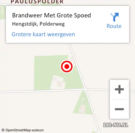 Locatie op kaart van de 112 melding: Brandweer Met Grote Spoed Naar Hengstdijk, Polderweg op 23 november 2021 07:32