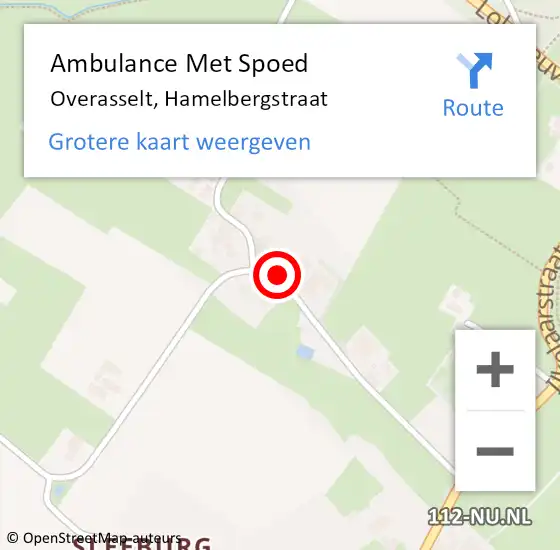 Locatie op kaart van de 112 melding: Ambulance Met Spoed Naar Overasselt, Hamelbergstraat op 23 november 2021 07:40