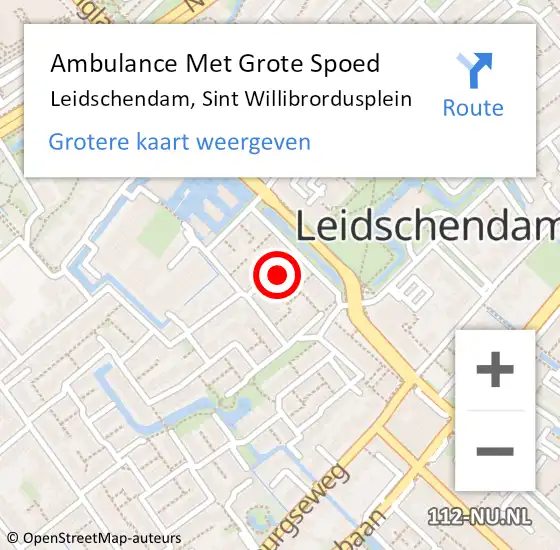 Locatie op kaart van de 112 melding: Ambulance Met Grote Spoed Naar Leidschendam, Sint Willibrordusplein op 23 november 2021 09:01