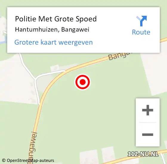 Locatie op kaart van de 112 melding: Politie Met Grote Spoed Naar Hantumhuizen, Bangawei op 23 november 2021 10:02