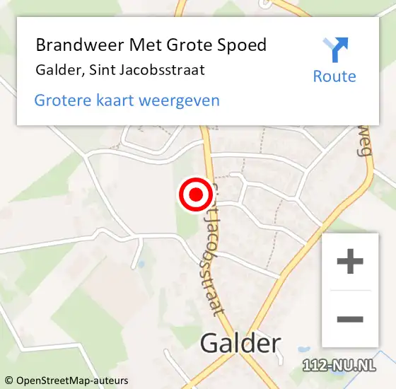 Locatie op kaart van de 112 melding: Brandweer Met Grote Spoed Naar Galder, Sint Jacobsstraat op 23 november 2021 11:40