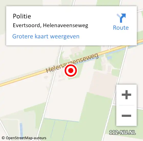 Locatie op kaart van de 112 melding: Politie Evertsoord, Helenaveenseweg op 23 november 2021 13:32