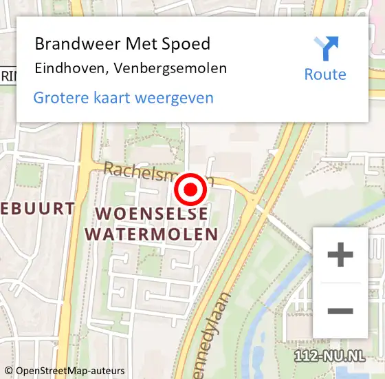 Locatie op kaart van de 112 melding: Brandweer Met Spoed Naar Eindhoven, Venbergsemolen op 23 november 2021 13:55