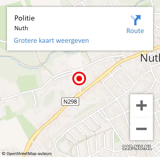 Locatie op kaart van de 112 melding: Politie Nuth op 23 november 2021 16:54