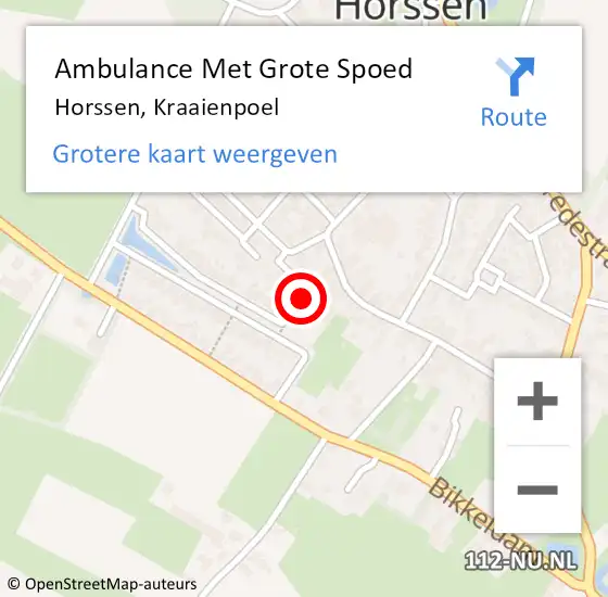 Locatie op kaart van de 112 melding: Ambulance Met Grote Spoed Naar Horssen, Kraaienpoel op 23 november 2021 22:02