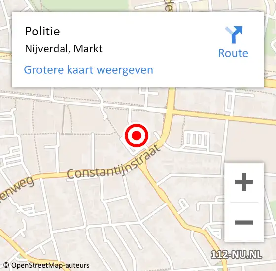 Locatie op kaart van de 112 melding: Politie Nijverdal, Markt op 24 november 2021 13:38
