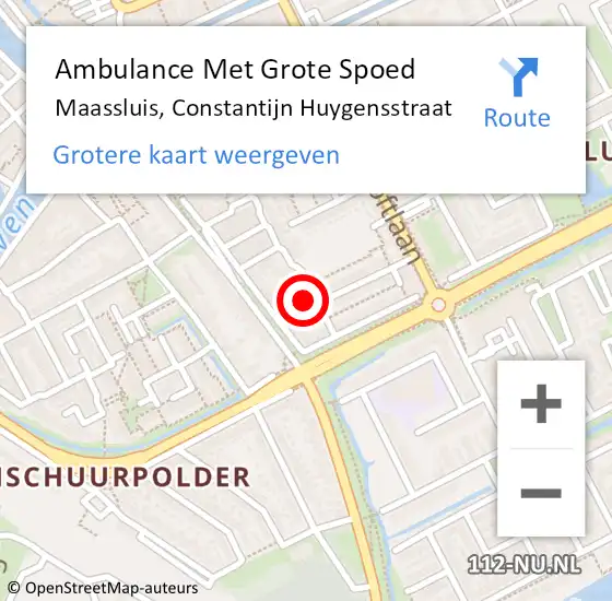Locatie op kaart van de 112 melding: Ambulance Met Grote Spoed Naar Maassluis, Constantijn Huygensstraat op 24 november 2021 20:50